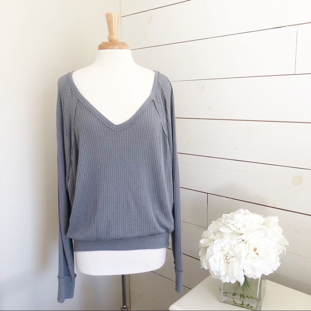 Free People • We The Free Waffle Knit V-Neck Top